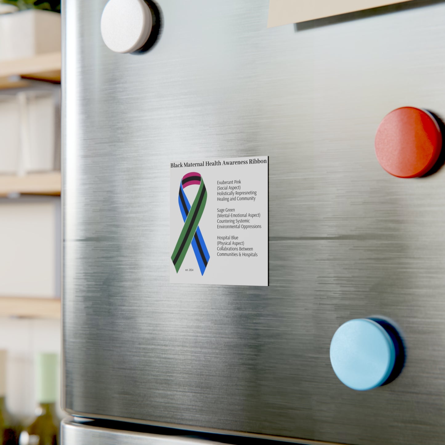 Black Maternal Health Ribbon Magnet