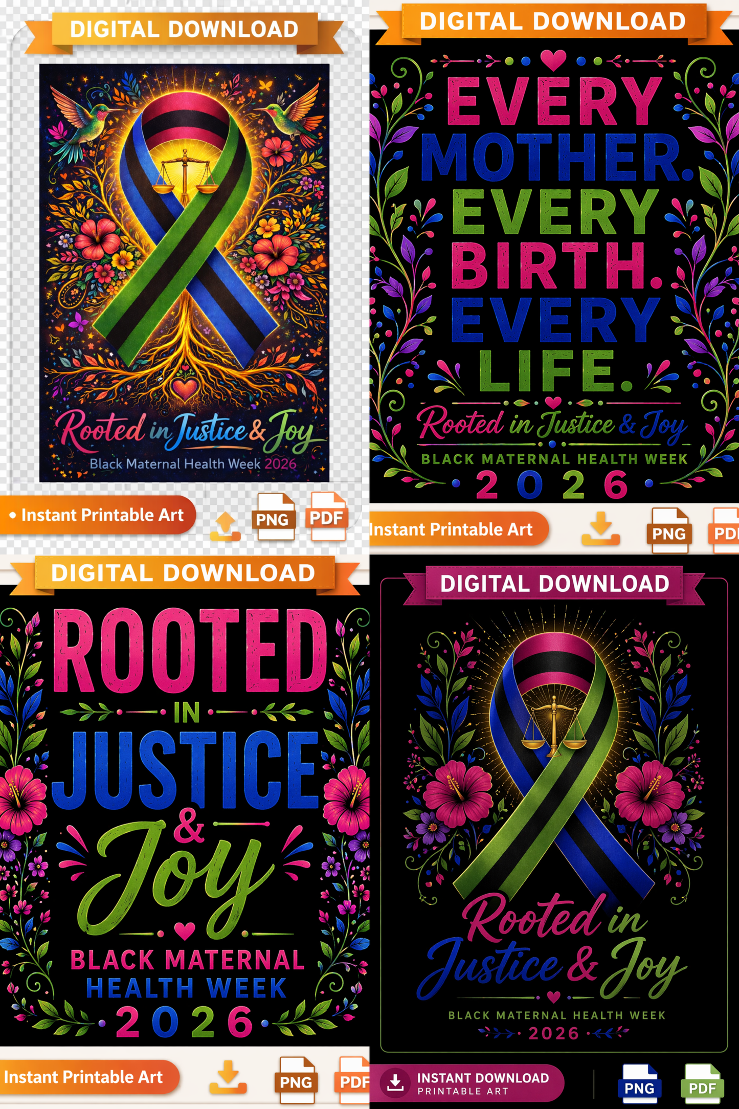 Black Maternal Health Digital Prints — Black Maternal Health Week 2026