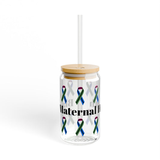 Black Maternal Health Ribbon Eco-Friendly Sipper Glass Diaper Bags from Etsy Store Black Maternal Fit
