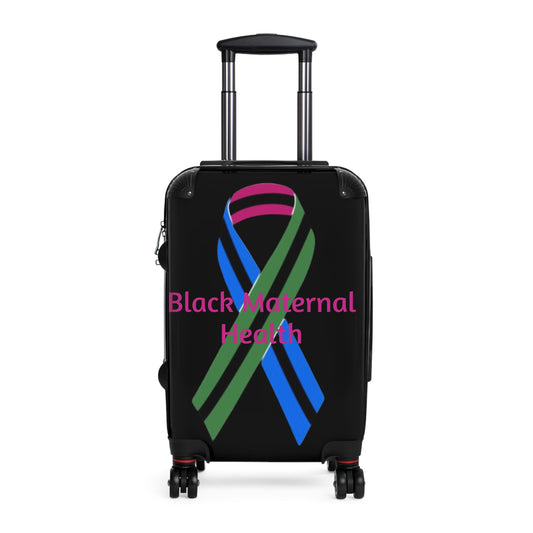 Black Maternal Health Ribbon Black Travel Suitcase from Etsy Store Black Maternal Fit